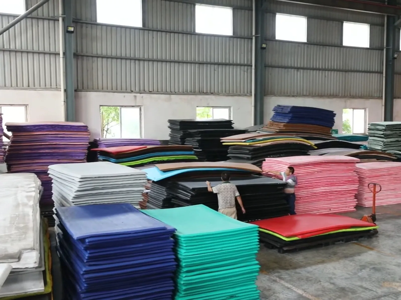 Gym flooring and mat production